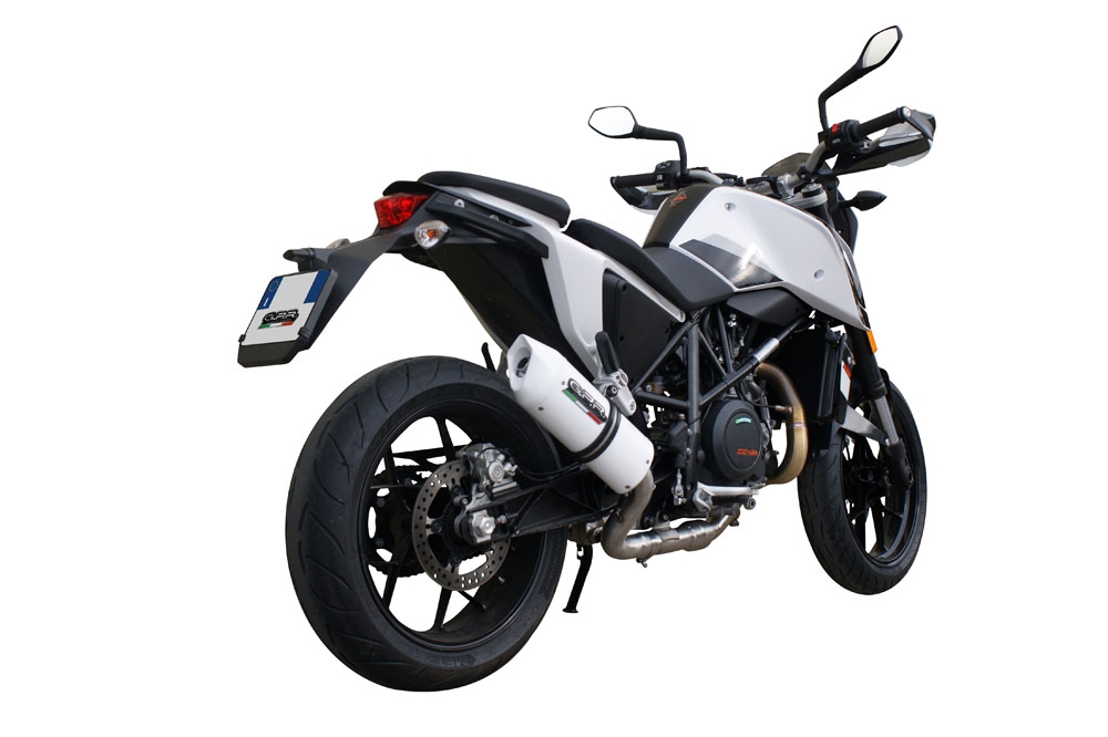 Exhaust compatible with Ktm Duke 690 2017-2020, Albus Evo4, Homologated legal slip-on exhaust including removable db killer and link pipe