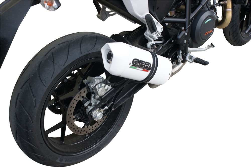 Exhaust compatible with Ktm Duke 690 2017-2020, Albus Evo4, Homologated legal slip-on exhaust including removable db killer and link pipe