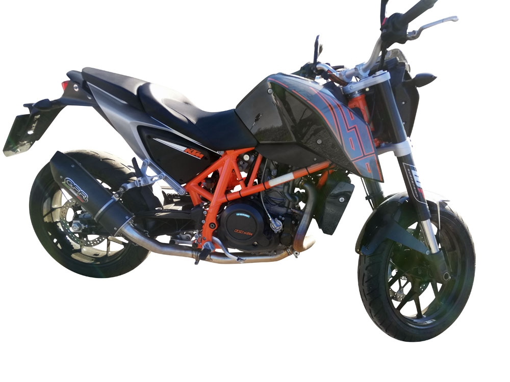 Esapament GPR compatibil cu Ktm Duke 690 2017 Evacuare slip-on omologata, inclusiv db killer detașabil și cot de legătură,Furore Evo4 Nero