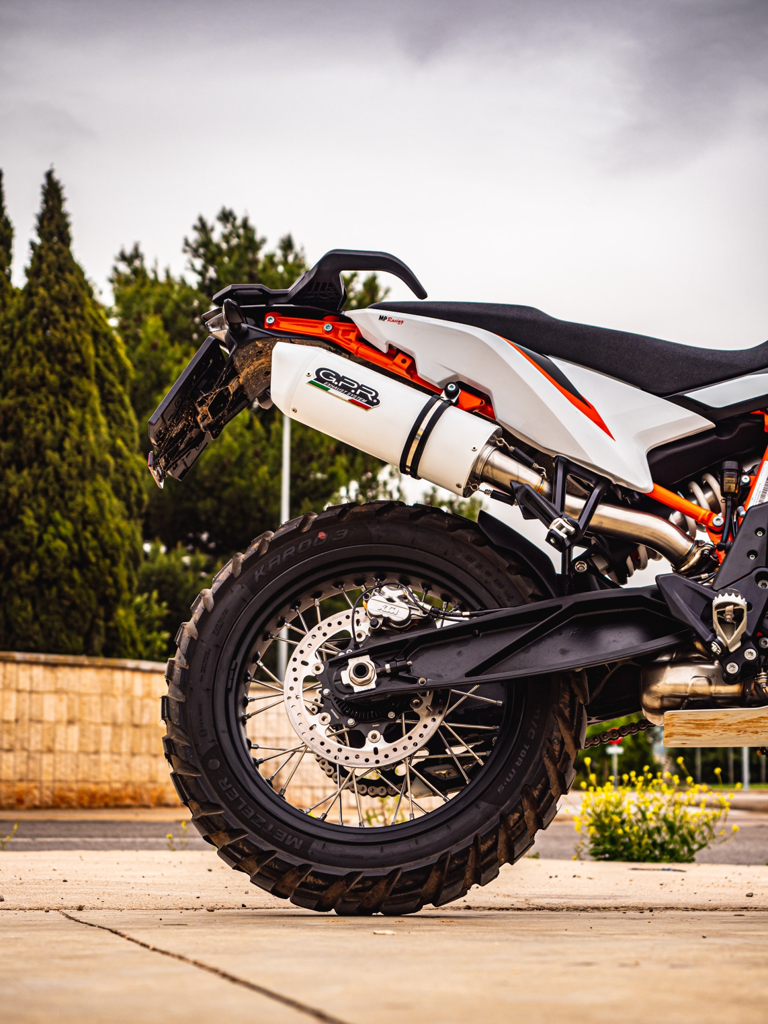Exhaust compatible with Ktm Duke 890 2021-2024, Albus Evo4, Homologated legal slip-on exhaust including removable db killer and link pipe