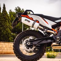 Exhaust compatible with Ktm Duke 890 2021-2024, Albus Evo4, Homologated legal slip-on exhaust including removable db killer and link pipe
