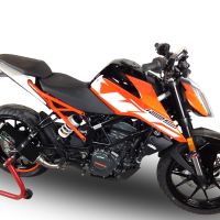 Exhaust compatible with Ktm Duke 390 2017-2020, M3 Black Titanium, Homologated legal slip-on exhaust including removable db killer and link pipe