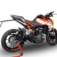 Exhaust compatible with Ktm Duke 390 2017-2020, M3 Black Titanium, Homologated legal slip-on exhaust including removable db killer and link pipe