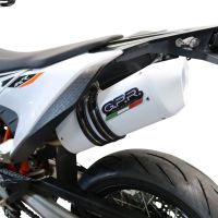 Exhaust compatible with Ktm Smc 690 R 2019-2020, Albus Evo4, Homologated legal slip-on exhaust including removable db killer, link pipe and catalyst