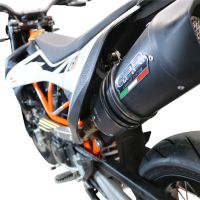 Exhaust compatible with Ktm Smc 690 R 2021-2024, Furore Nero, Racing slip-on exhaust, including link pipe and removable db killer