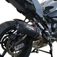 Exhaust compatible with Bmw S 1000 XR -M 2020-2025, Furore Evo4 Nero, Homologated legal slip-on exhaust including removable db killer and link pipe