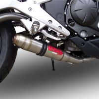 Exhaust compatible with Kawasaki Er 6 N - F 2012-2016, Deeptone Inox, Homologated legal full system exhaust, including removable db killer