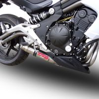 Exhaust compatible with Kawasaki Er 6 N - F 2012-2016, Deeptone Inox, Homologated legal full system exhaust, including removable db killer