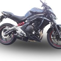 Exhaust compatible with Kawasaki Er 6 N - F 2012-2016, Furore Nero, Homologated legal full system exhaust, including removable db killer