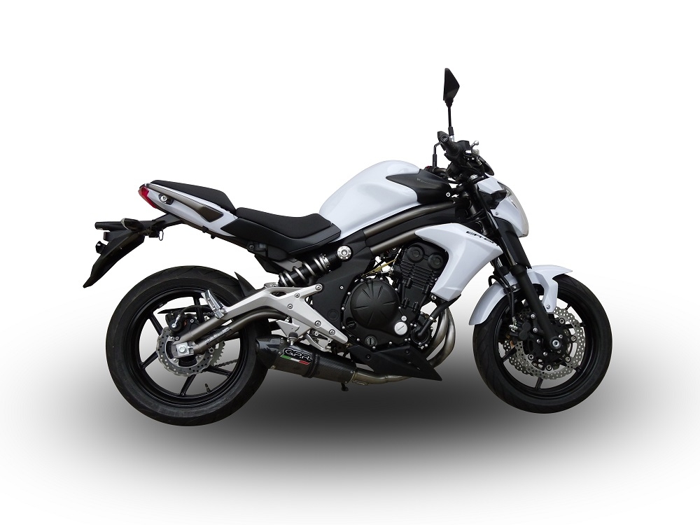 Esapament GPR compatibil cu Kawasaki Er 6 N - F  2012 Sistem complet de evacuare legal omologat, inclusiv db killer și catalizator detașabil,New Grand Prix Evo Poppy