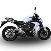 Esapament GPR compatibil cu Kawasaki Er 6 N - F  2012 Sistem complet de evacuare legal omologat, inclusiv db killer și catalizator detașabil,New Grand Prix Evo Poppy