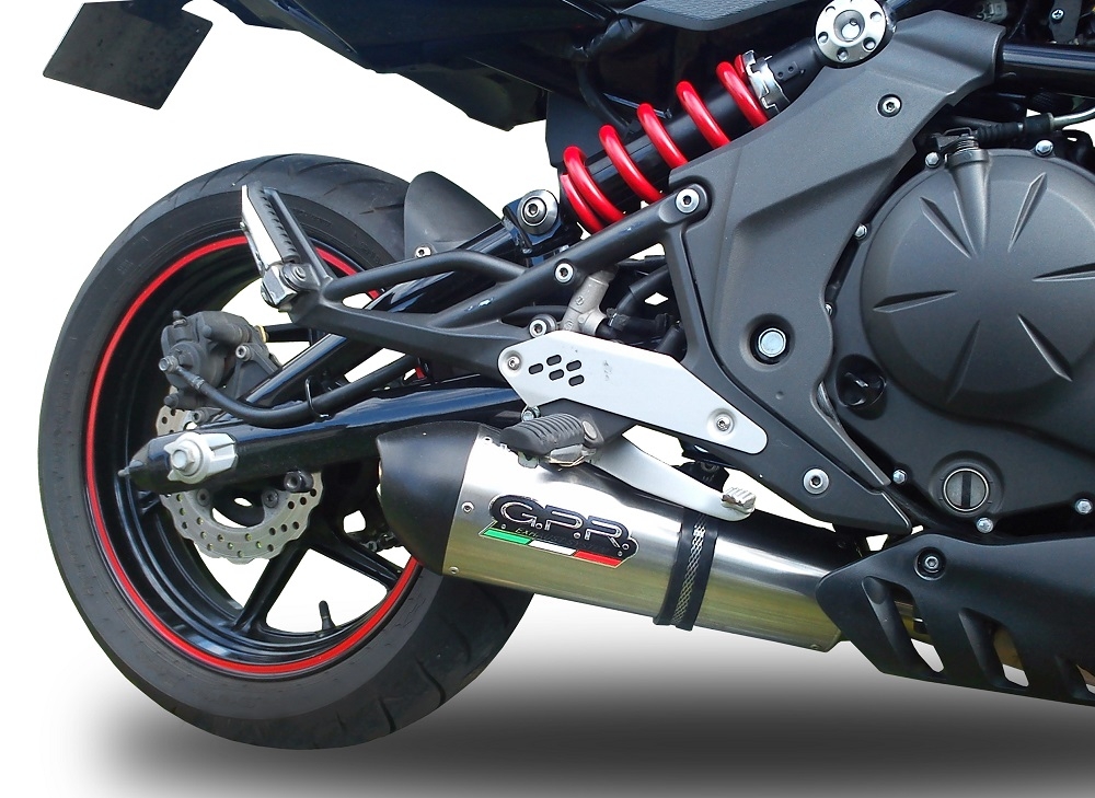GPR exhaust compatible with  Cf Moto Nk 650 2012-2016, New Grand Prix Evo Titanium, Slip-on exhaust including removable db killer and link pipe, not EPA-compliant 