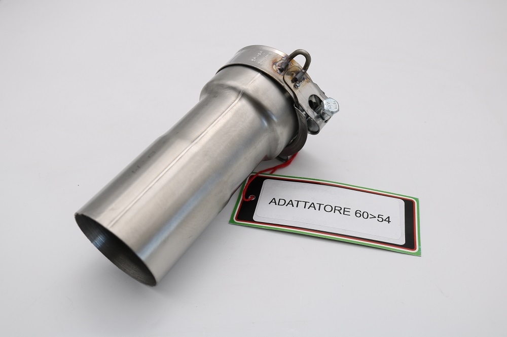 Exhaust compatible with Tuning TUNING 1980-2021, Accessorio - Accessory, Link pipe adapter from Diam 54 To Diam 38