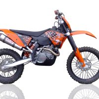 Esapament GPR compatibil cu Ktm SX-F 350 2011 Evacuare slip-on omologata, inclusiv db killer detașabil și cot de legătură,New Grand Prix Evo Titanium