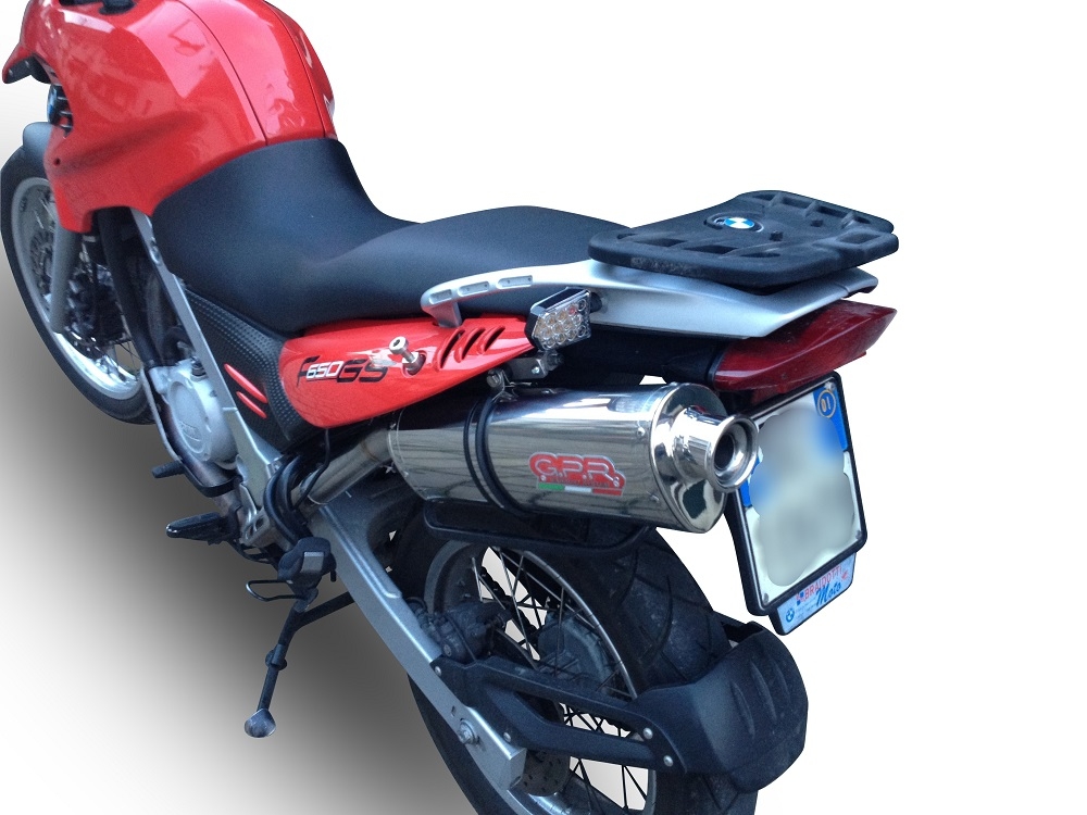 Esapament GPR compatibil cu Bmw F 650 Gs Twin 2008 Evacuare slip-on omologata, inclusiv db killer detașabil și cot de legătură,Trioval