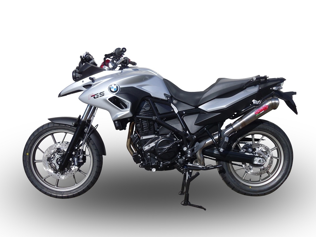 Esapament GPR compatibil cu Bmw F 700 Gs 2011 Evacuare slip-on omologata, inclusiv db killer detașabil și cot de legătură,Powercone Evo