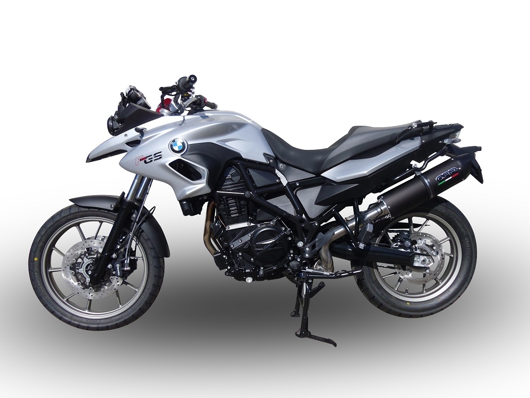 Esapament GPR compatibil cu Bmw F 700 Gs 2011 Evacuare slip-on omologata, inclusiv db killer detașabil și cot de legătură,Furore Nero