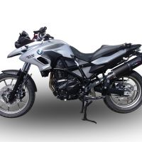 Esapament GPR compatibil cu Bmw F 700 Gs 2011 Evacuare slip-on omologata, inclusiv db killer detașabil și cot de legătură,Furore Nero