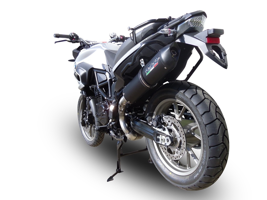 Esapament GPR compatibil cu Bmw F 700 Gs 2011 Evacuare slip-on omologata, inclusiv db killer detașabil și cot de legătură,Furore Nero