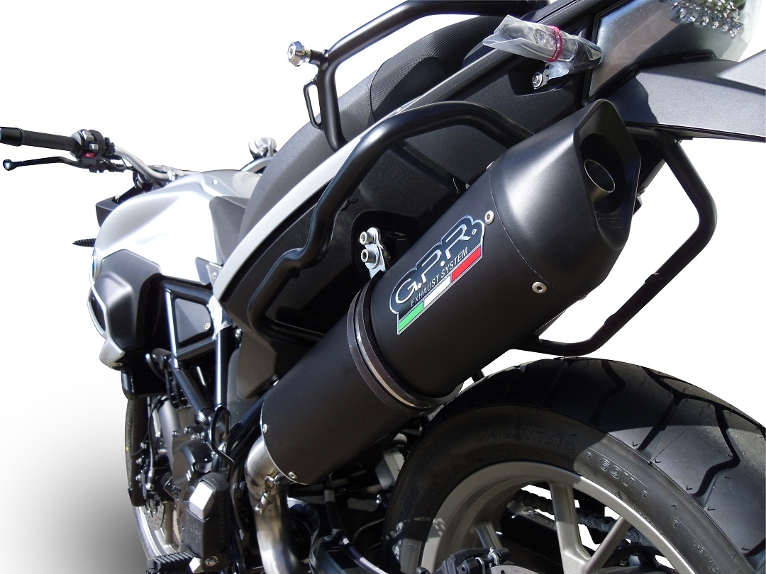 Esapament GPR compatibil cu Bmw F 700 Gs 2011 Evacuare slip-on omologata, inclusiv db killer detașabil și cot de legătură,Furore Nero