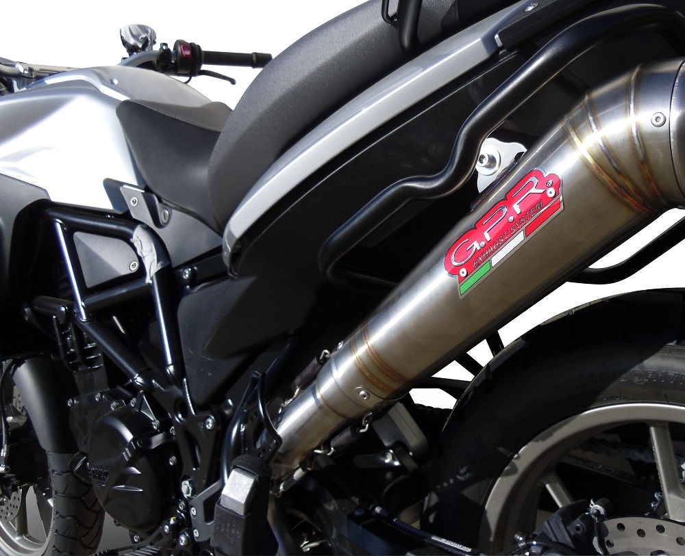 Esapament GPR compatibil cu Bmw F 700 Gs 2011 Evacuare slip-on omologata, inclusiv db killer detașabil și cot de legătură,Powercone Evo