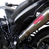 Esapament GPR compatibil cu Bmw F 700 Gs 2011 Evacuare slip-on omologata, inclusiv db killer detașabil și cot de legătură,Powercone Evo