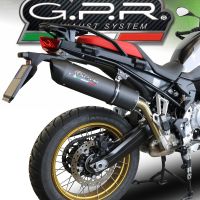 Exhaust compatible with Bmw F 750 Gs 2021-2024, Furore Evo4 Nero, Homologated legal slip-on exhaust including removable db killer and link pipe