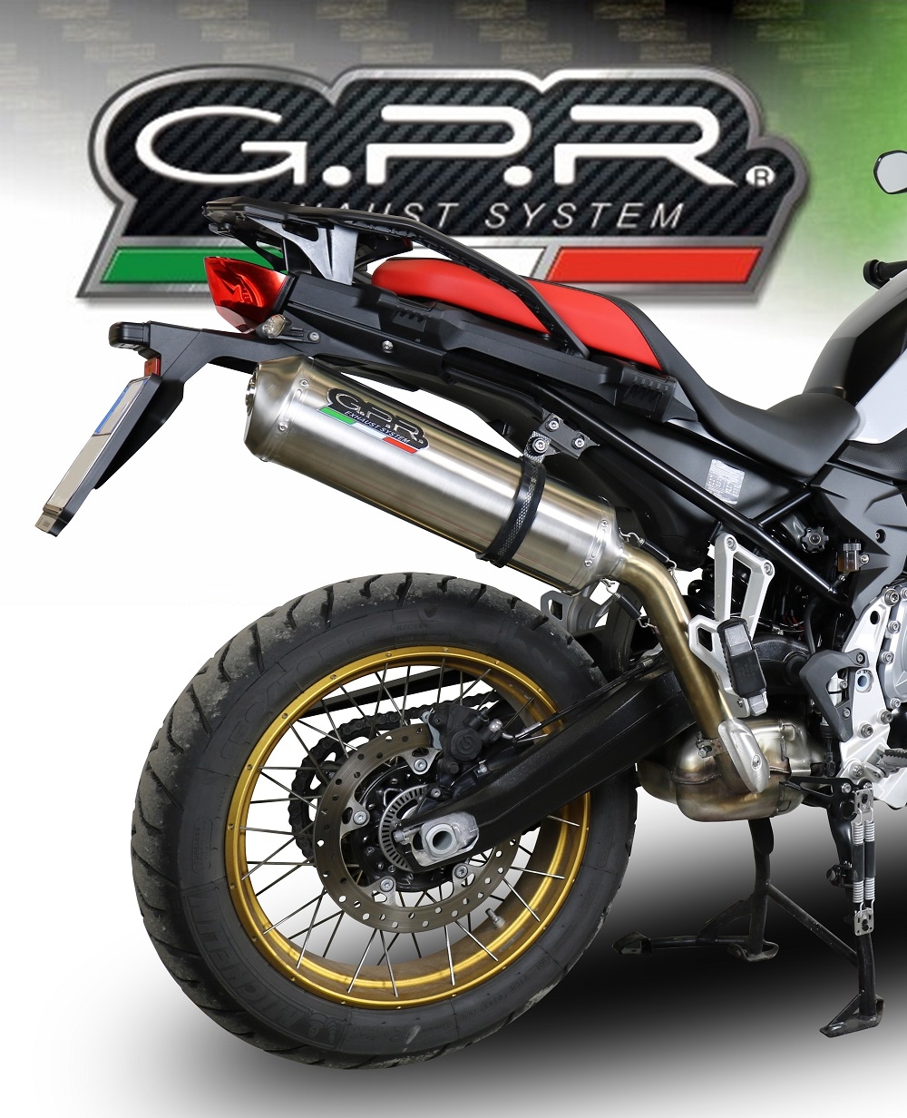 Esapament GPR compatibil cu Bmw F 750 Gs 2018 Evacuare slip-on omologata, inclusiv db killer detașabil și cot de legătură,Satinox
