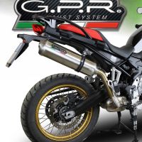 Esapament GPR compatibil cu Bmw F 750 Gs 2018 Evacuare slip-on omologata, inclusiv db killer detașabil și cot de legătură,Satinox