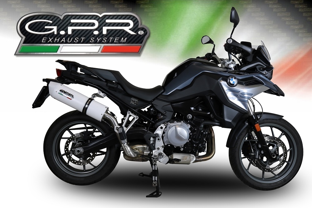Esapament GPR compatibil cu Bmw F 750 Gs 2018 Evacuare slip-on omologata, inclusiv db killer detașabil și cot de legătură,Albus Evo4