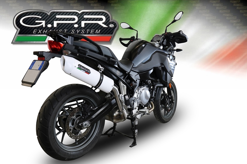 Esapament GPR compatibil cu Bmw F 750 Gs 2018 Evacuare slip-on omologata, inclusiv db killer detașabil și cot de legătură,Albus Evo4