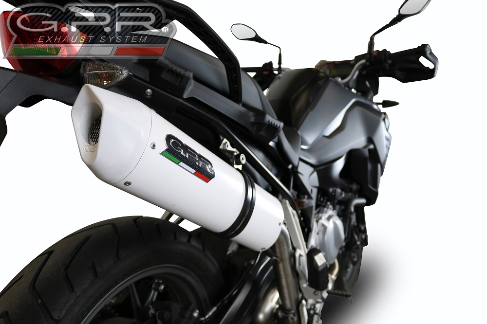 Esapament GPR compatibil cu Bmw F 750 Gs 2018 Evacuare slip-on omologata, inclusiv db killer detașabil și cot de legătură,Albus Evo4