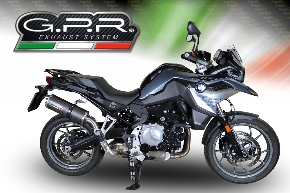 Esapament GPR compatibil cu Bmw F 750 Gs 2021 Evacuare slip-on omologata, inclusiv db killer detașabil și cot de legătură,Dual Poppy