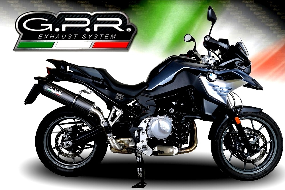 Exhaust compatible with Bmw F 750 Gs 2021-2024, Furore Evo4 Nero, Homologated legal slip-on exhaust including removable db killer and link pipe