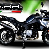 Exhaust compatible with Bmw F 750 Gs 2021-2024, Furore Evo4 Nero, Homologated legal slip-on exhaust including removable db killer and link pipe