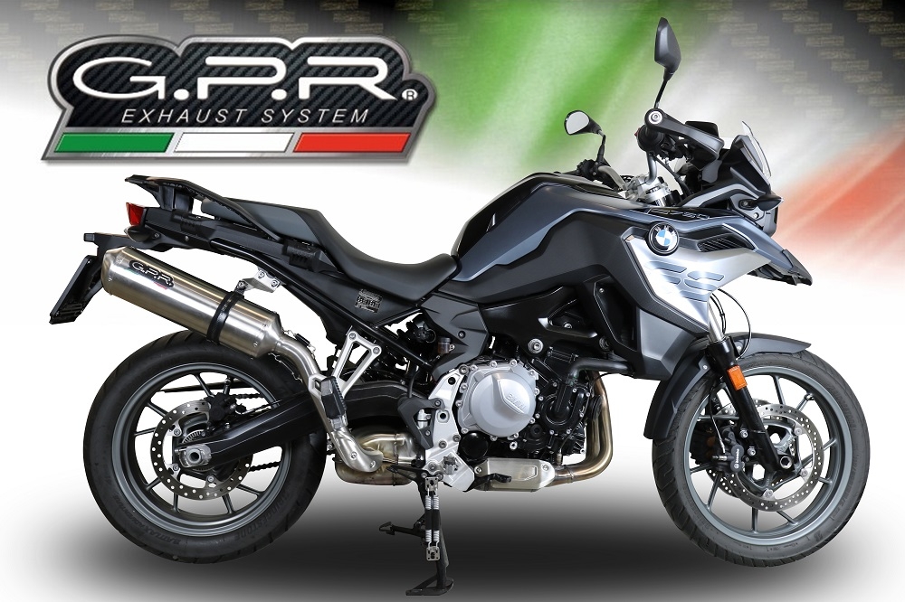 Esapament GPR compatibil cu Bmw F 750 Gs 2018 Evacuare slip-on omologata, inclusiv db killer detașabil și cot de legătură,Satinox