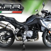 Esapament GPR compatibil cu Bmw F 750 Gs 2018 Evacuare slip-on omologata, inclusiv db killer detașabil și cot de legătură,Satinox