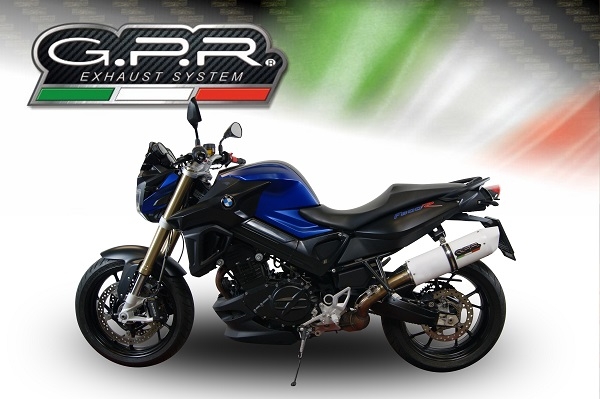 Esapament GPR compatibil cu Bmw F 800 R 2009 Evacuare slip-on omologata, inclusiv db killer detașabil și cot de legătură,Albus Ceramic