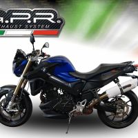 Esapament GPR compatibil cu Bmw F 800 R 2009 Evacuare slip-on omologata, inclusiv db killer detașabil și cot de legătură,Albus Ceramic