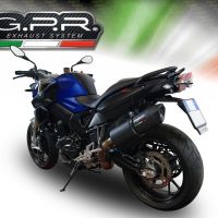 Esapament GPR compatibil cu Bmw F 800 R 2015 Evacuare slip-on omologata, inclusiv db killer detașabil și cot de legătură,Furore Nero