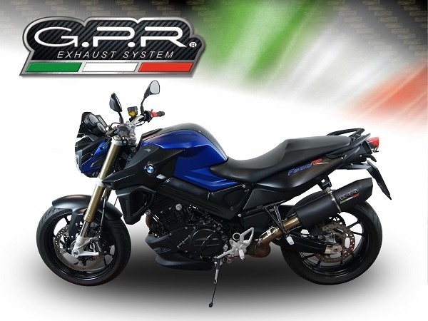 Esapament GPR compatibil cu Bmw F 800 R 2015 Evacuare slip-on omologata, inclusiv db killer detașabil și cot de legătură,Furore Nero