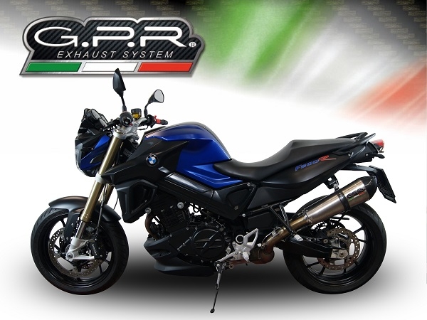 GPR exhaust compatible with  Bmw F800R 2017-2019, New Grand Prix Evo Titanium, Slip-on exhaust including removable db killer and link pipe, EPA-compliant 