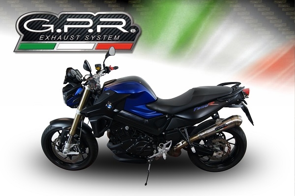 Esapament GPR compatibil cu Bmw F 800 R 2017 Evacuare slip-on omologata, inclusiv db killer detașabil și cot de legătură,Powercone Evo