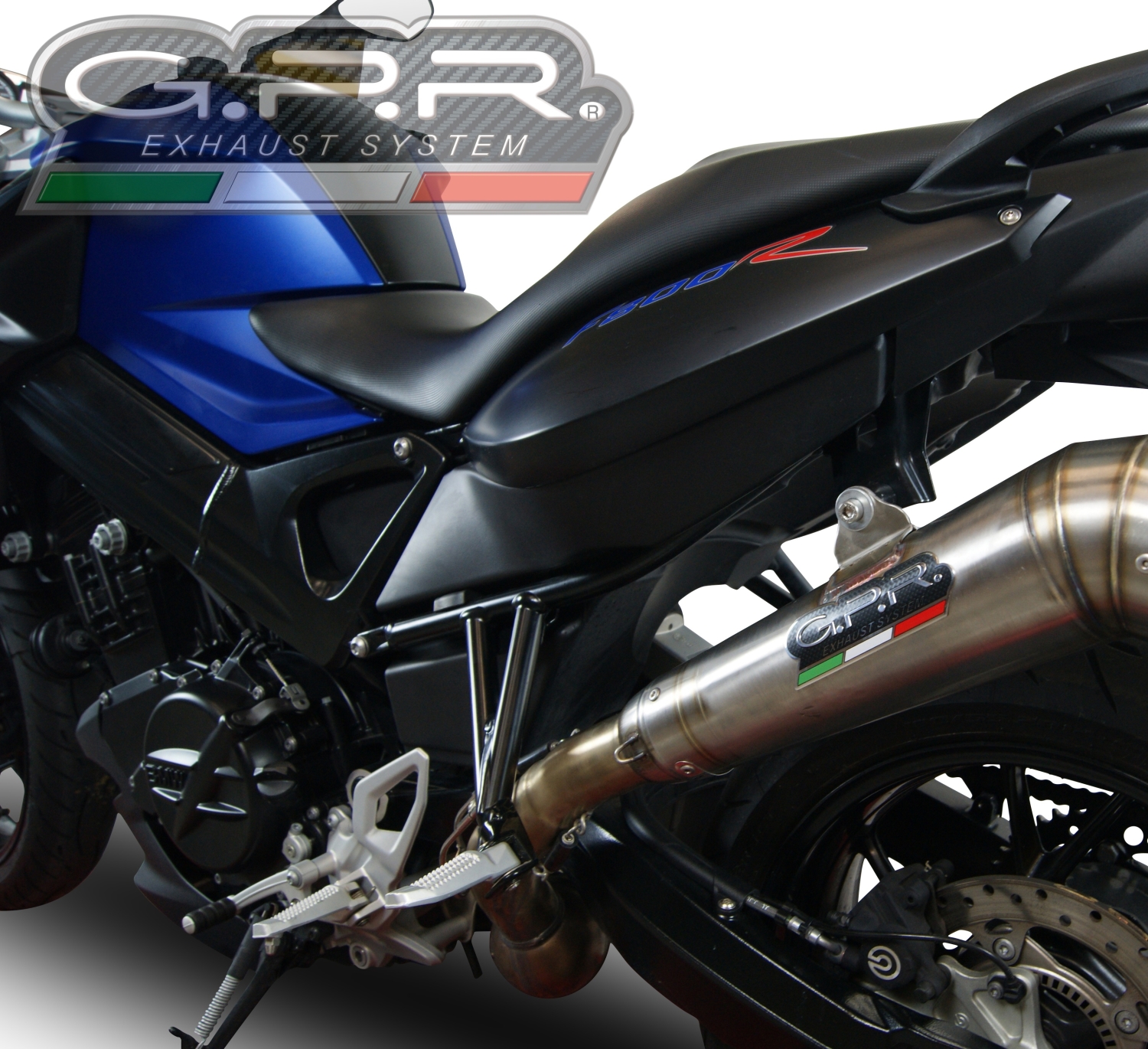 Esapament GPR compatibil cu Bmw F 800 R 2017 Evacuare slip-on omologata, inclusiv db killer detașabil și cot de legătură,Powercone Evo