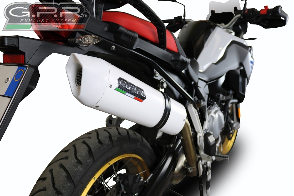 Esapament GPR compatibil cu Bmw F 900 Gs Adventure 2024 Evacuare slip-on omologata, inclusiv db killer detașabil și cot de legătură,Albus Evo4