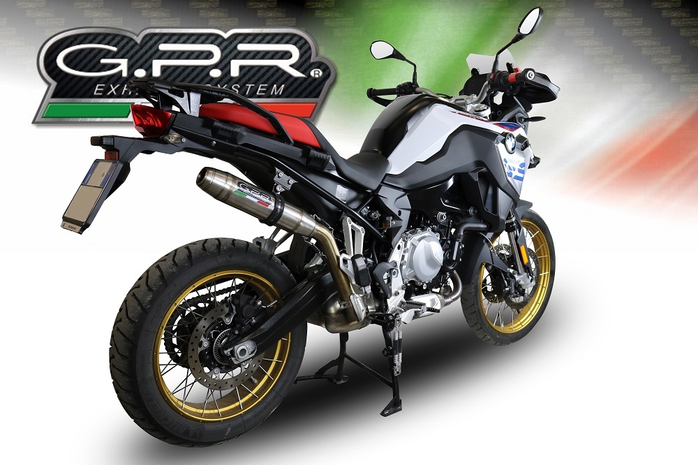 Esapament GPR compatibil cu Bmw F 850 Gs -Adventure 2018 Evacuare slip-on omologata, inclusiv db killer detașabil și cot de legătură,Deeptone Inox