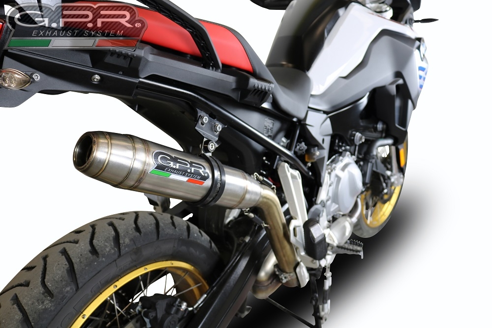 Esapament GPR compatibil cu Bmw F 850 Gs -Adventure 2018 Evacuare slip-on omologata, inclusiv db killer detașabil și cot de legătură,Deeptone Inox