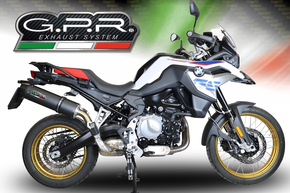 Exhaust compatible with Bmw F 800 Gs 2024-2025, Furore Evo4 Nero, Homologated legal slip-on exhaust including removable db killer and link pipe