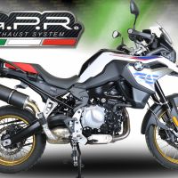 Exhaust compatible with Bmw F 800 Gs 2024-2025, Furore Evo4 Nero, Homologated legal slip-on exhaust including removable db killer and link pipe