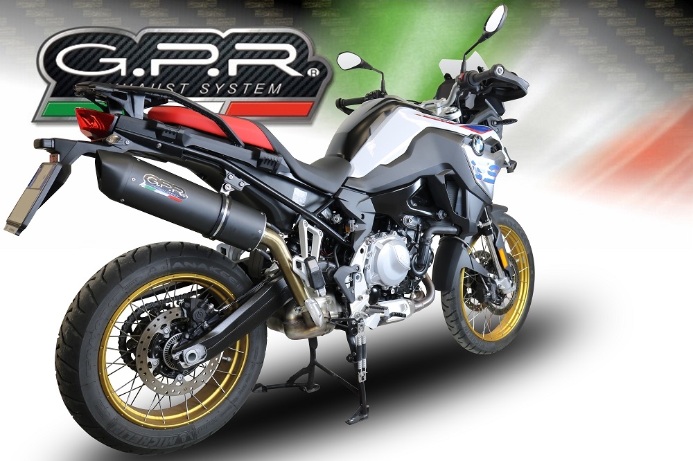 Exhaust compatible with Bmw F 800 Gs 2024-2025, Furore Evo4 Nero, Homologated legal slip-on exhaust including removable db killer and link pipe